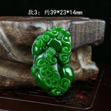 Natural Green Hand-carved Jade Pendant Necklace for Men and Women