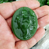 Green Hand-carved Buddha Jade Pendant Necklace for Men and Women