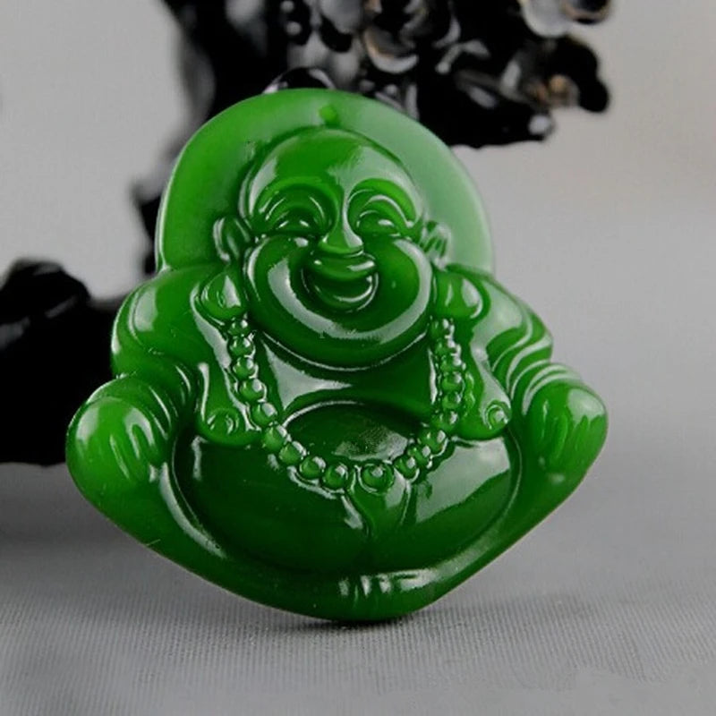 Green Hand-carved Buddha Jade Pendant Boutique Jewelry Men and Women