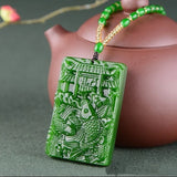 Natural Green Carp Jade Pendant Necklace Gift