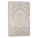 Natural Green Hand-carved Double-sided Jade Pendant with Dragon and Phoenix
