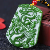 Green Dragon Jade Pendant Zodiac Necklace Gift