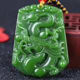 Green Dragon Jade Pendant Zodiac Necklace Gift