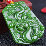 Green Dragon Jade Pendant Zodiac Necklace Gift