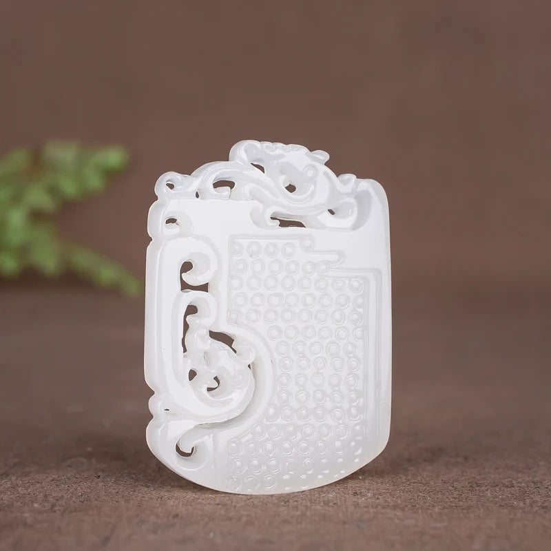 Hand-carved Dragon Jade Pendant Necklace
