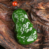 Hand-carved Guanyin Jade Pendant Boutique Jewelry Men Women Necklace