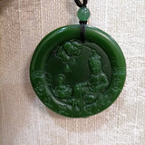 Hand-carved Guanyin Jade Pendant Boutique Jewelry Men Women Prayer Necklace