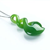 Hand-carved Heart-shaped Jade Pendant Necklace for Men and Women