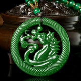 Green Hand-carved Horse Jade Pendant Necklace