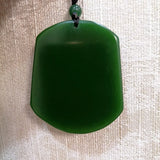Green Hand-carved Jade Pendant Landscape Painting Necklace Gift