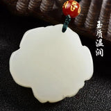 Hand-carved Green Jade Rose Flower Pendant Jewelry for Men and Women