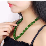 Natural Green Hand-carved Jade Pendant Necklace