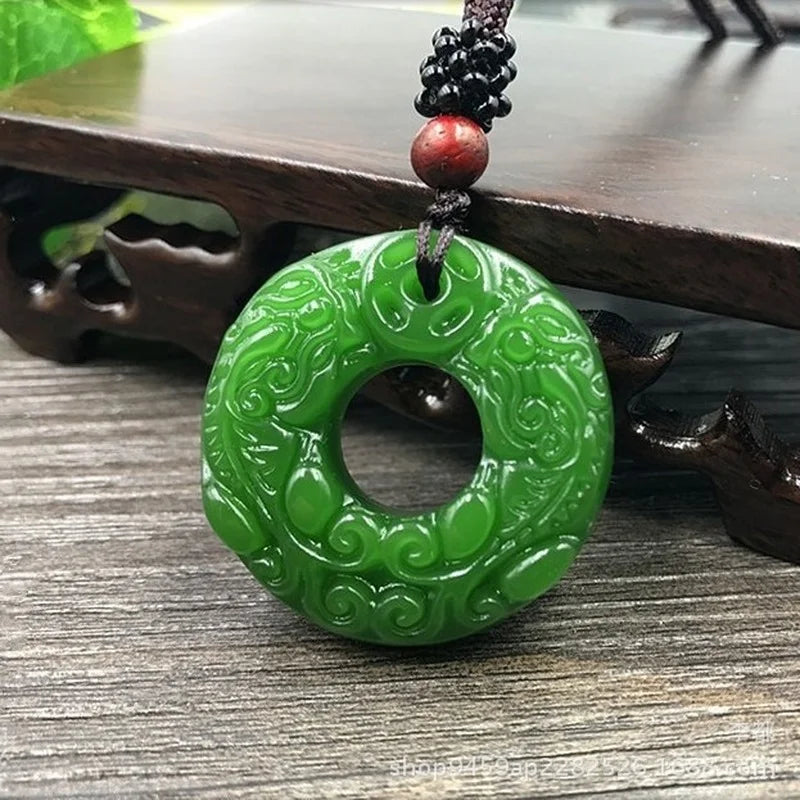 Green Jade Pendant Necklace for Men and Women