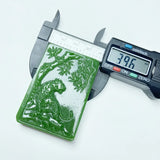 Green Hand-carved Tiger Jade Pendant Necklace Men Women Zodiac Gift