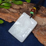 Natural Green Hand-carved Tiger Jade Pendant Zodiac Tiger Necklace