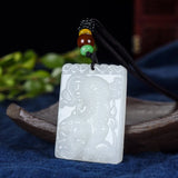 Natural Green Hand-carved Tiger Jade Pendant Zodiac Tiger Necklace