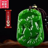 Natural Green Hand-carved Zodiac Dog Jade Pendant Boutique Jewelry