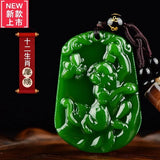Natural Green Hand-carved Zodiac Dog Jade Pendant Boutique Jewelry