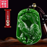 Natural Green Hand-carved Zodiac Dog Jade Pendant Boutique Jewelry