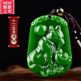 Natural Green Hand-carved Zodiac Dog Jade Pendant Boutique Jewelry