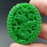 Natural Green Zodiac Dragon Jade Pendant Boutique Jewelry Men and Women Necklace