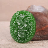 Natural Green Zodiac Dragon Jade Pendant Boutique Jewelry Men and Women Necklace