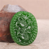 Natural Green Zodiac Dragon Jade Pendant Boutique Jewelry Men and Women Necklace