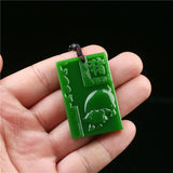 Green Zodiac Pig Jade Pendant for Men and Women
