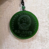 Natural Green Carved Jade Pendant Necklace for Men and Women