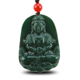 Natural Green Hetian Jade Guanyin Pendant Necklace Men Women Charms Jades Stone