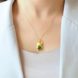 Green Hetian Jade Mouse Pendant 925 Silver Necklace Chinese Jadeite Amulet Charm