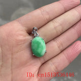 Natural Green Hetian Jade Pendant 925 Silver Water Drop Necklace