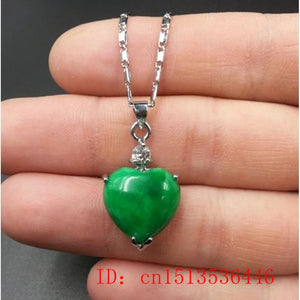 Natural Green Hetian Jade Pendant 925 Silver Water Drop Necklace