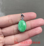 Natural Green Hetian Jade Pendant 925 Silver Water Drop Necklace