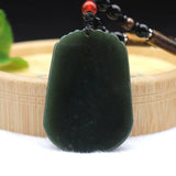 Green Hetian Nephrite Jade Dragon Zodiac Pendant Necklace