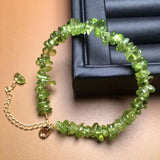 Natural Green Peridot Bracelet for Women Adjustable Yoga Charm Jewelry