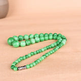 Green Jade Beads Necklace 6-14mm Chinese Emerald Charm Jewelry