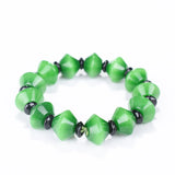 Green Jade Abacus Beads Bracelet Chinese Charm Jewelry Amulet Lucky