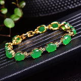 Green Jade Agate Beads Bracelet Adjustable Bangle Charms