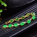Green Jade Agate Beads Bracelet Adjustable Bangle Charms