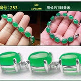 Green Jade Silver Bracelet Women Chrysoprase Fine Jewelry Bangle