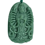 Natural Green Jade Avalokitesvara Pendant Necklace Jewelry