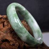 Natural Green Jade Bangle Bracelet Charm Jewellery Hand-Carved Lucky Amulet