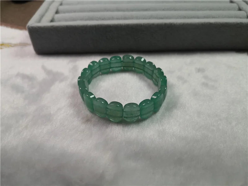Green Jade Bangle Bracelet Silver 925 Jewelry Classic Joyeria Plata