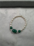 Green Jade Bangle Bracelet for Women 925 Silver Jewelry