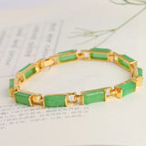 Green Jade Bangle Bracelet Silver 925 Jewelry Round Classic Joyeria Plata