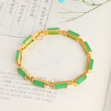 Green Jade Bangle Bracelet Silver 925 Jewelry Round Classic Joyeria Plata