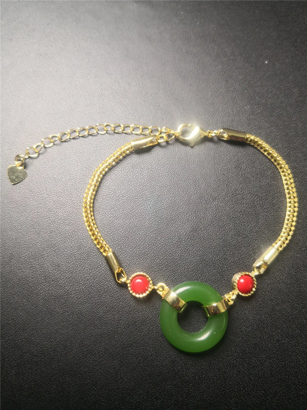 Green Jade Bangle Bracelet for Women