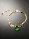 Green Jade Bangle Bracelet for Women