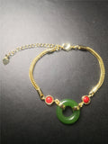 Green Jade Bangle Bracelet for Women